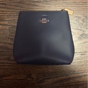 Coach navy blue leather purse